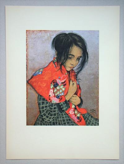 Walter SAUER ( after ) - Portrait d’enfant, 1930 - Chromotypogravure signed and dated 2