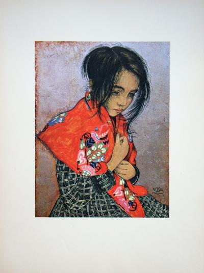 Walter SAUER ( after ) - Portrait d’enfant, 1930 - Chromotypogravure signed and dated 2