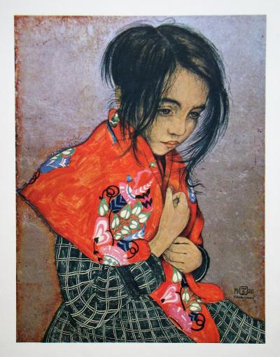 Walter SAUER ( after ) - Portrait d’enfant, 1930 - Chromotypogravure signed and dated 2