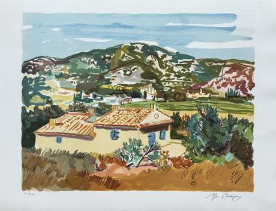 Yves Brayer - Maison dans les Alpes - Lithographie originale signée numérotée crayon