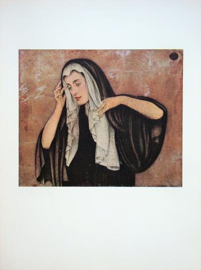 Walter SAUER (after) - Pleureuse, 1930 - Chromotypogravure signed and dated 2