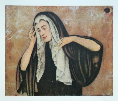 Walter SAUER (after) - Pleureuse, 1930 - Chromotypogravure signed and dated 2