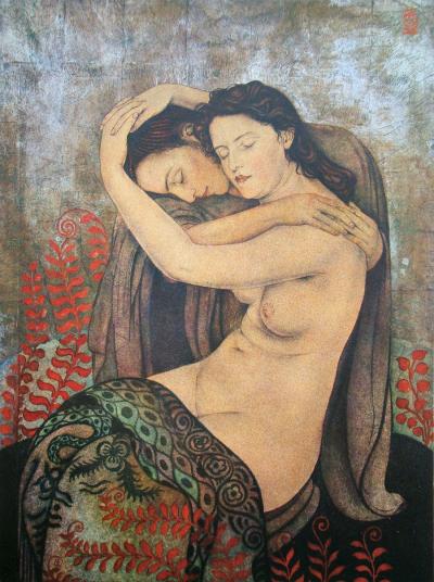 Walter SAUER ( d’après ) - Tendresse, 1930 - Chromotypogravure signée et datée 2