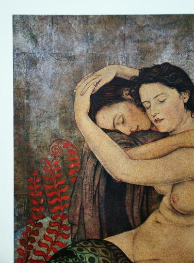 Walter SAUER ( d’après ) - Tendresse, 1930 - Chromotypogravure signée et datée 2