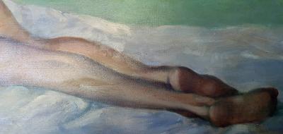 Sebastien Lempereur 1950  jeune fille nue huile sur toile 2