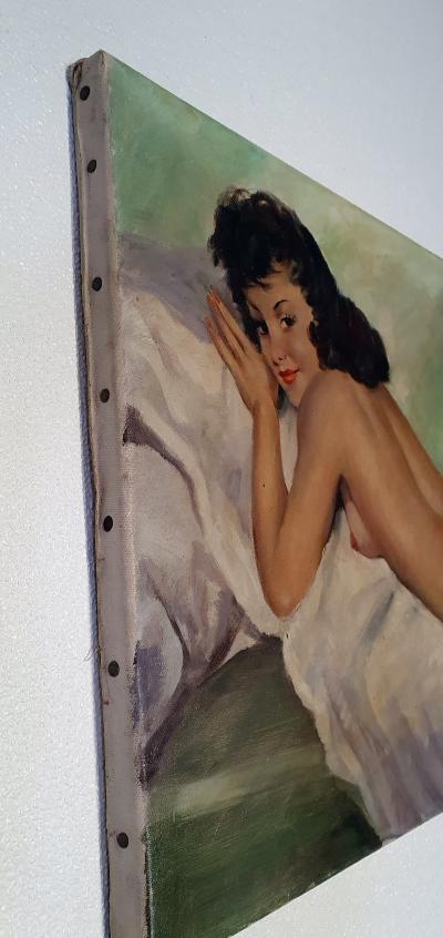 Sebastien Lempereur 1950  jeune fille nue huile sur toile 2