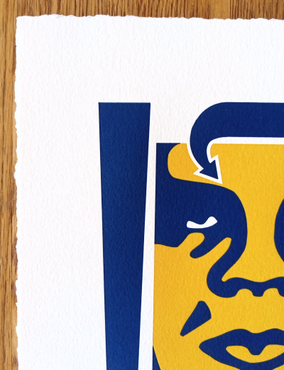 Shepard FAIREY (Obey) - Mustard and Navy - Impression typographique 2