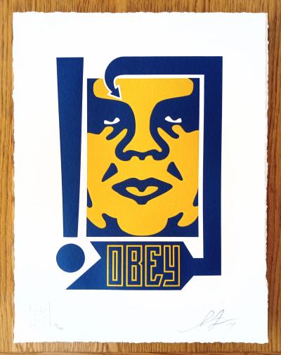 Shepard FAIREY (Obey) - Mustard and Navy - Impression typographique 2