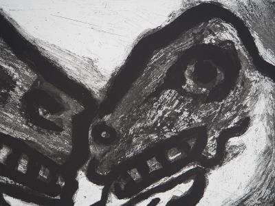 Bengt LINDSTROM : Couple de créatures primitives - Gravure originale signée 2