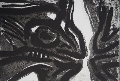 Bengt LINDSTROM : Personnage reptilien - Gravure originale signée 2