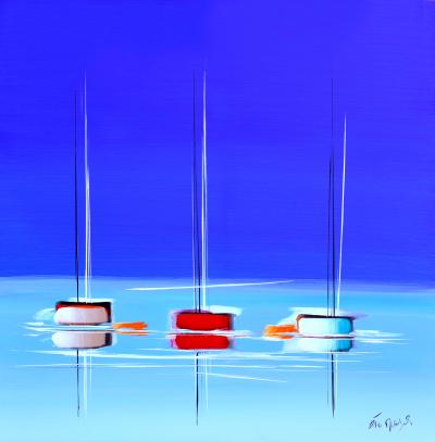 Eric MUNSCH - Just a blue dream, 2023 - Huile sur toile signée 2
