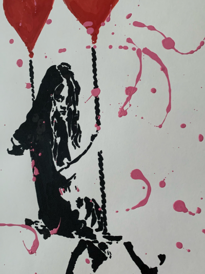 Rose - Swing - Technique mixte sur papier 2