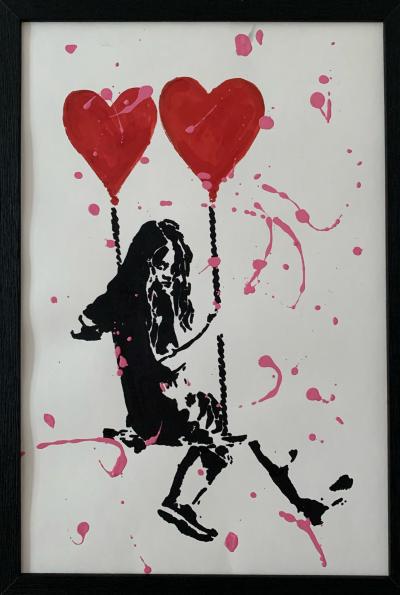 Rose - Swing - Technique mixte sur papier 2