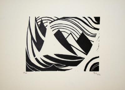 Thilo MAATSCH - Composition, 1922 - Original woodcut signed and numbered 2