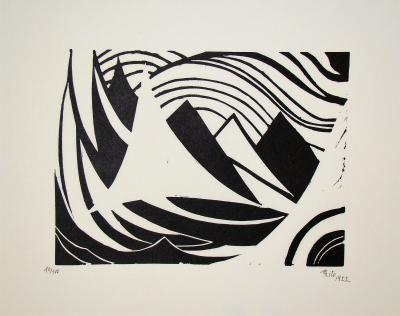 Thilo MAATSCH - Composition, 1922 - Original woodcut signed and numbered 2