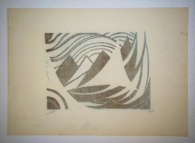 Thilo MAATSCH - Composition, 1922 - Original woodcut signed and numbered 2