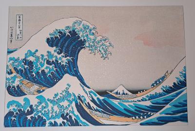 Hokusai (d’après) - La grande vague de Kanagawa - Affiche édition d’art 2