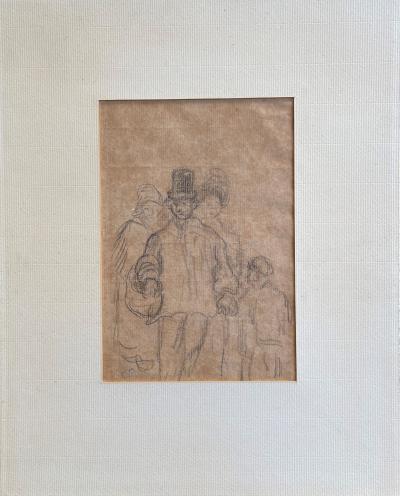 Camille PISSARRO - Scène de marché - dessin original 2