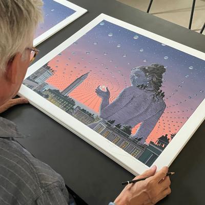 François SCHUITEN et Laurent Durieux - Sur les épaules des Géants 2023 - Sérigraphie 2