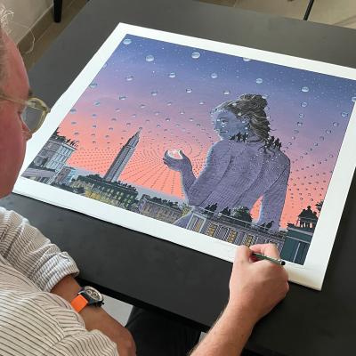 François SCHUITEN et Laurent Durieux - Sur les épaules des Géants 2023 - Sérigraphie 2