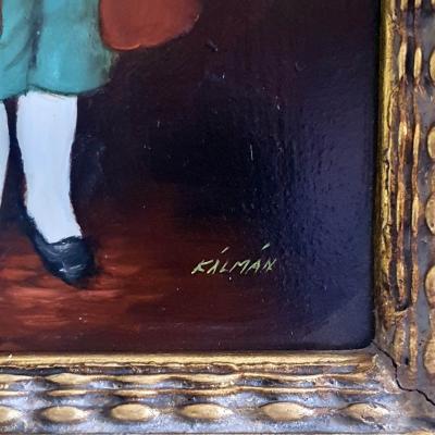 Suzanna KALMAN   jeune fille au manteau  huile sur bois 2