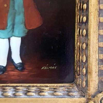 Suzanna KALMAN   jeune fille au manteau  huile sur bois 2