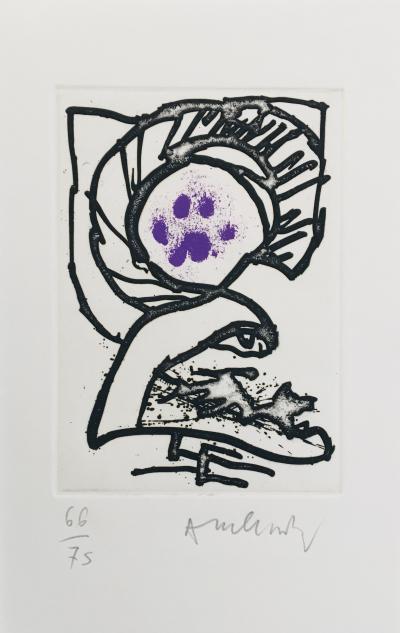 Pierre ALECHINSKY - Le chat sauvage, 2001 - Eau-forte originale signée au crayon 2