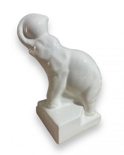 Sculpture Duquesne - Elephant en céramique signé 1930 2