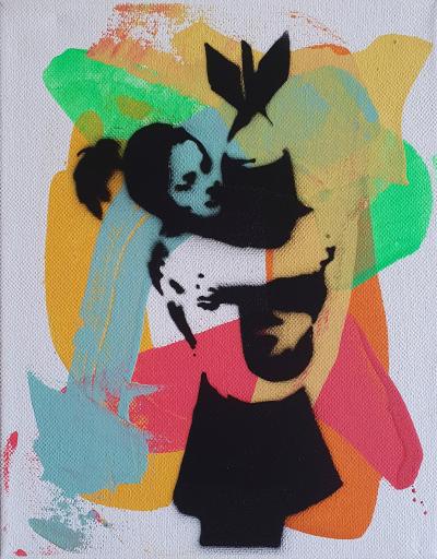 PyB  Bomb Girl Banksy  2023 - Peinture pop street art 2