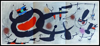 Joan MIRO - oiseau solaire, oiseau lunaire et étincelle II, 1967 - lithographie 2