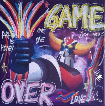 SPACO - Game over Goldorak, 2023 - Technique mixte sur toile 2