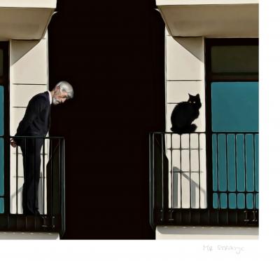 Mr Strange - Le Vieil Homme et ses Chats, 2023 - Giclée numérotée sur papier 2
