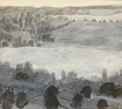 Pierre PAVLOFF - Paysage, 2010 - Acrylique sur papier marouflé sur panneau signée 2