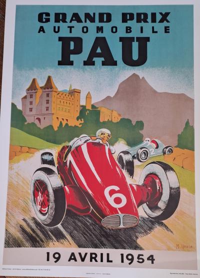 M. Heuga (d’après) - Grand prix automobile de Pau, 19 avril 1954 - Affiche 2