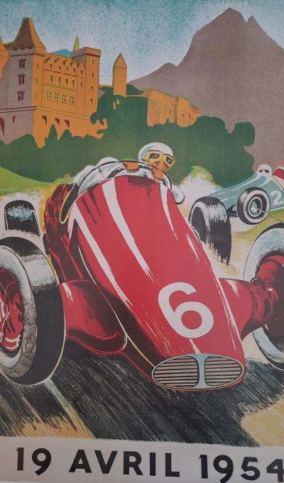M. Heuga (d’après) - Grand prix automobile de Pau, 19 avril 1954 - Affiche 2