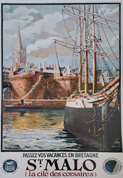 Bretagne - Saint-Malo, la cité des corsaires, 1933 - Affiche 2