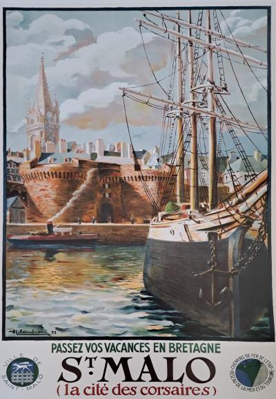 Bretagne - Saint-Malo, la cité des corsaires, 1933 - Affiche 2