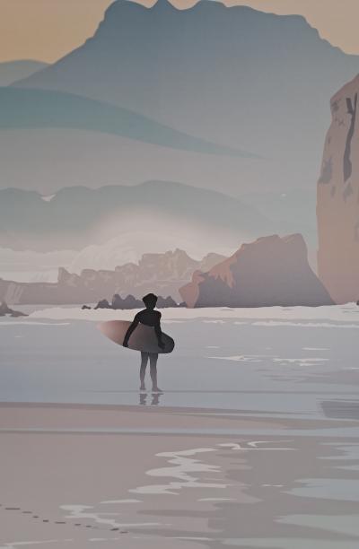 Côte Basque, plage d’Ilbarritz à Bidart - Affiche 2