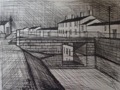Bernard Buffet : Le canal, 1955 - Gravure originale signée 2