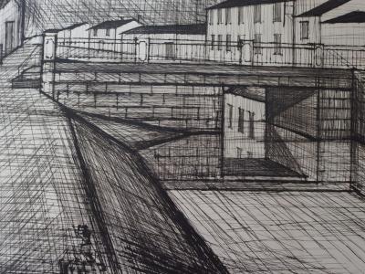 Bernard Buffet : Le canal, 1955 - Gravure originale signée 2