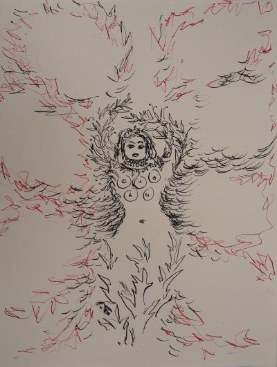 Natalia Gontcharova : Essence féminine de la fécondité - Dessin original Signé 2