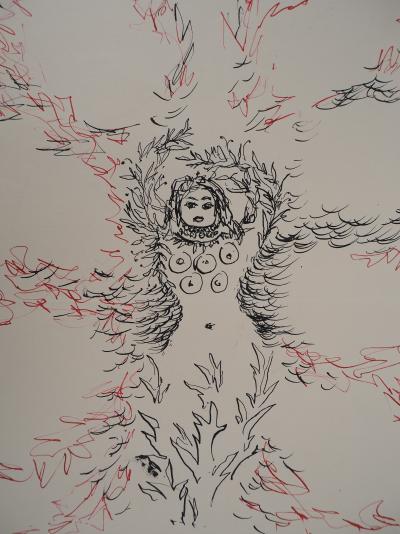 Natalia Gontcharova : Essence féminine de la fécondité - Dessin original Signé 2