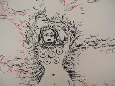 Natalia Gontcharova : Essence féminine de la fécondité - Dessin original Signé 2