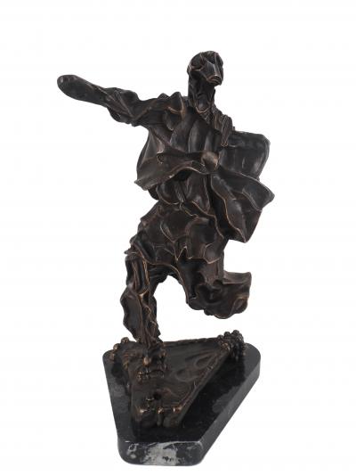 Salvador Dali: Don Chisciotte nel vento, 1969 - Scultura in bronzo originale, firmata