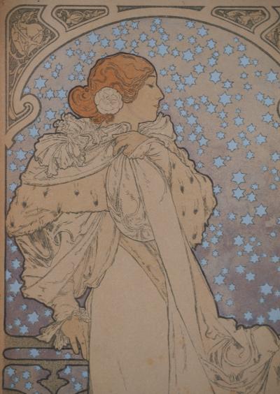 Alphonse MUCHA : La Dame aux camélias (Sarah Bernhardt), 1897 - Lithographie originale signée 2