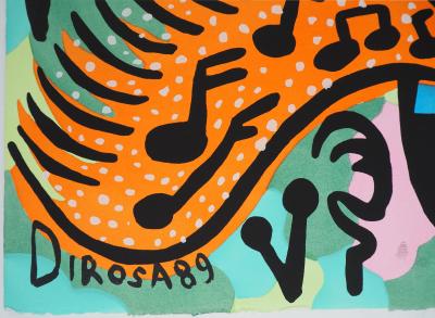 Hervé di Rosa : Musicien joyeux, 1989 - Sérigraphie originale signée 2
