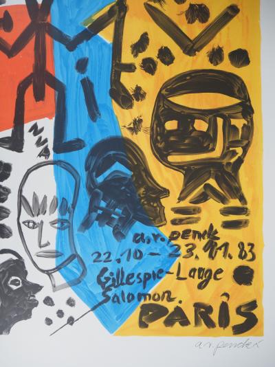 A. R. Penck : Chaos en couleur, 1983 - Lithographie originale signée 2