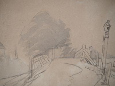 Johan Barthold Jongkind : Chemin de halage au bord d’un canal et Moulin - Aquarelle originale Signée 2