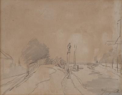 Johan Barthold Jongkind : Chemin de halage au bord d’un canal et Moulin - Aquarelle originale Signée 2