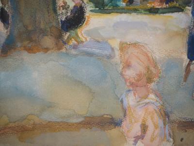 Kurt GROEGER : Marseille, Après-midi au parc - Aquarelle originale signée 2